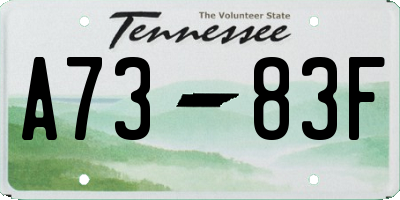 TN license plate A7383F
