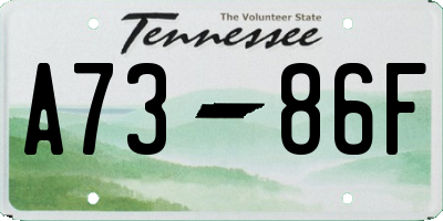 TN license plate A7386F