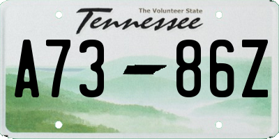 TN license plate A7386Z