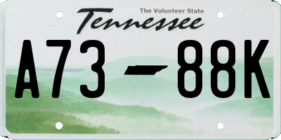 TN license plate A7388K