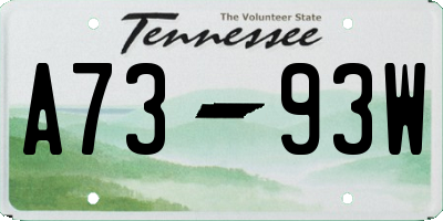 TN license plate A7393W