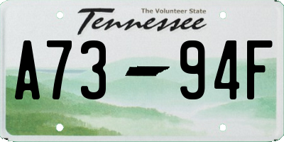 TN license plate A7394F
