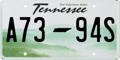 TN license plate A7394S
