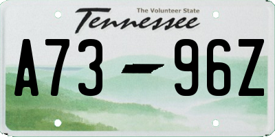 TN license plate A7396Z
