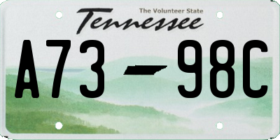 TN license plate A7398C