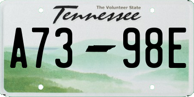 TN license plate A7398E