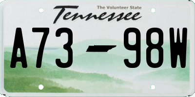 TN license plate A7398W