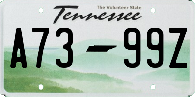 TN license plate A7399Z