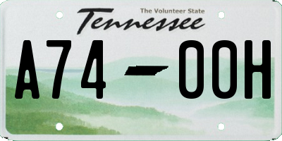 TN license plate A7400H