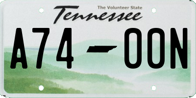 TN license plate A7400N