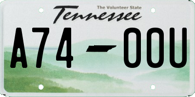 TN license plate A7400U