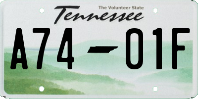 TN license plate A7401F