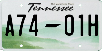 TN license plate A7401H