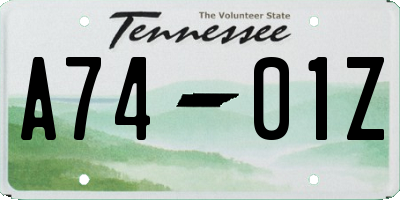 TN license plate A7401Z