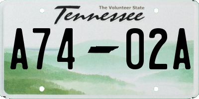 TN license plate A7402A