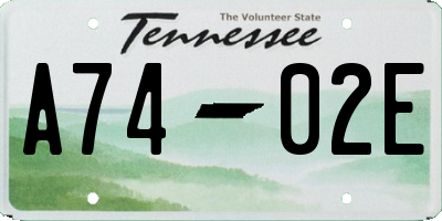 TN license plate A7402E