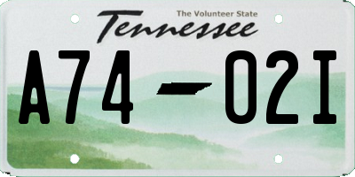 TN license plate A7402I
