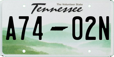 TN license plate A7402N