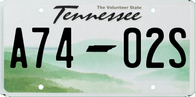 TN license plate A7402S