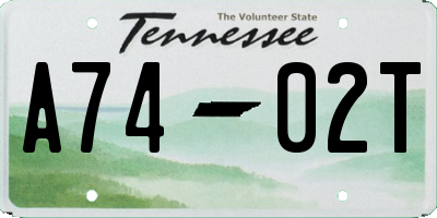 TN license plate A7402T