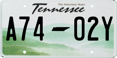 TN license plate A7402Y