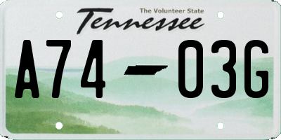 TN license plate A7403G