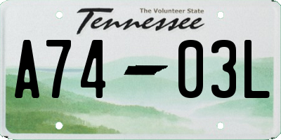 TN license plate A7403L