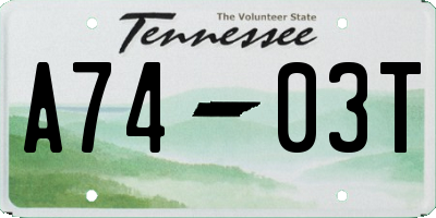 TN license plate A7403T