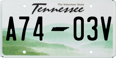 TN license plate A7403V