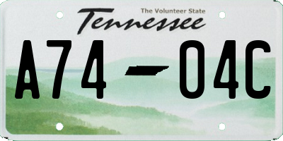TN license plate A7404C
