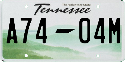 TN license plate A7404M