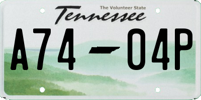 TN license plate A7404P