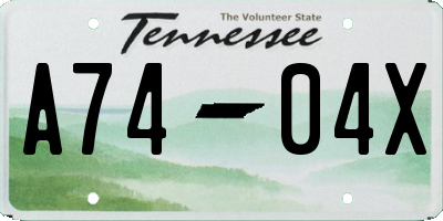 TN license plate A7404X