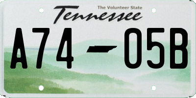 TN license plate A7405B