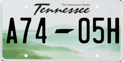 TN license plate A7405H