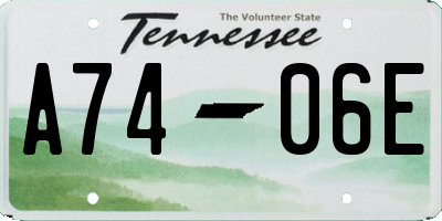 TN license plate A7406E