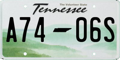 TN license plate A7406S