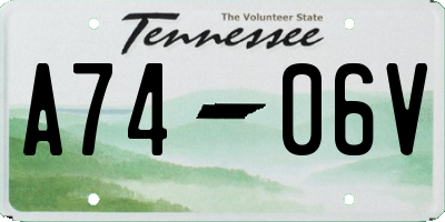 TN license plate A7406V