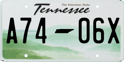 TN license plate A7406X