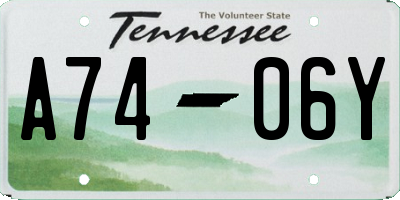 TN license plate A7406Y