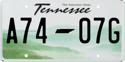 TN license plate A7407G