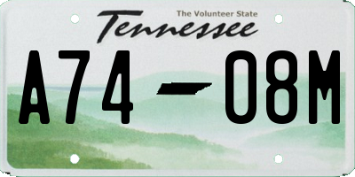 TN license plate A7408M