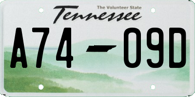TN license plate A7409D