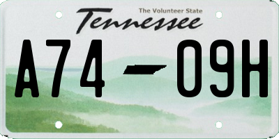 TN license plate A7409H