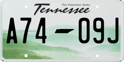 TN license plate A7409J