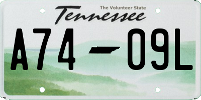 TN license plate A7409L