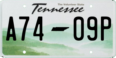 TN license plate A7409P