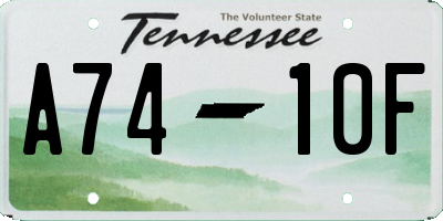 TN license plate A7410F