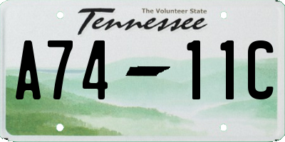 TN license plate A7411C