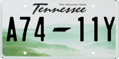 TN license plate A7411Y